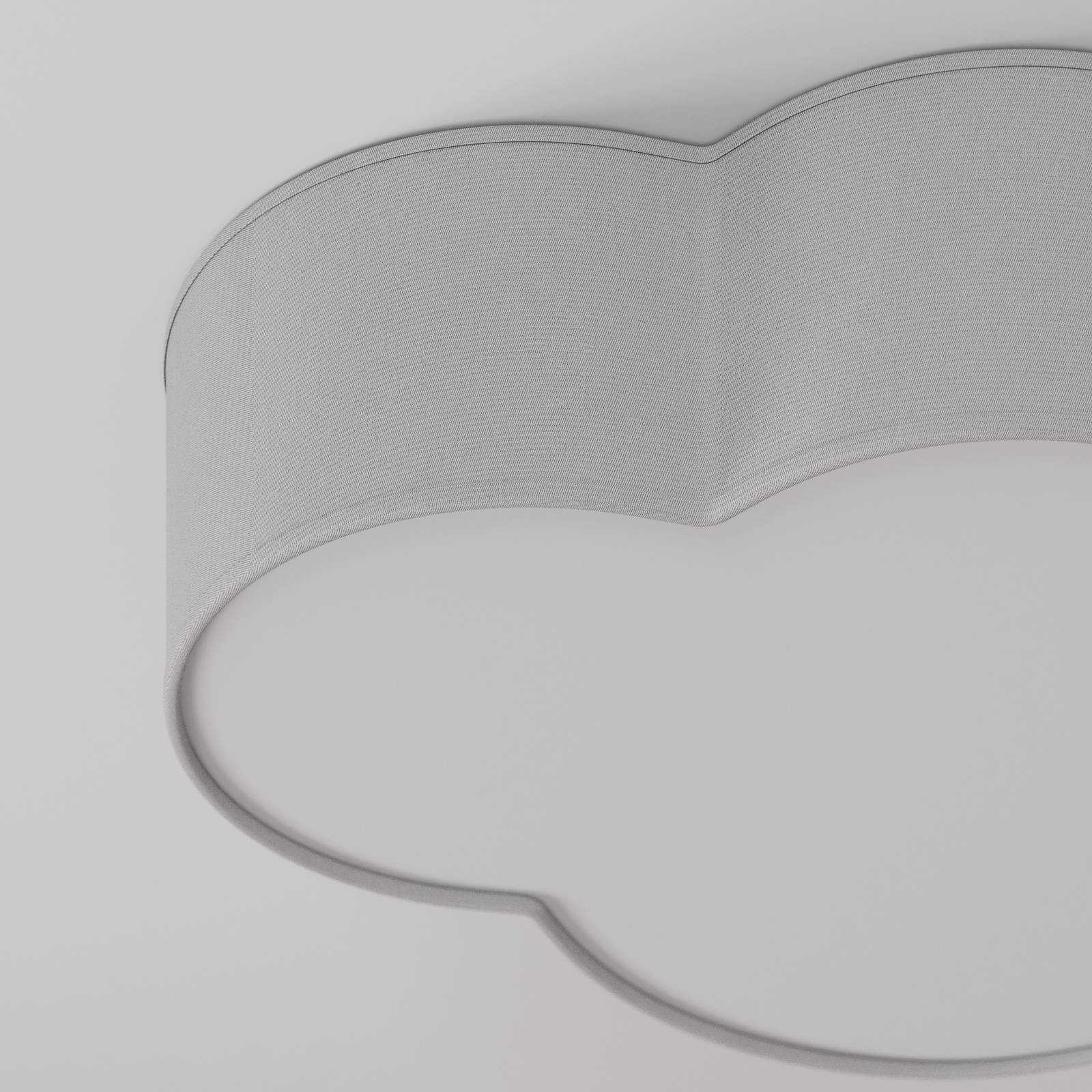 Ceiling Light Cloud TK Lighting, dimmable, Alu / grey / zinc, Living / Dining Room, Textile / fabric / silk, Young Lifestyle, Ceiling Light