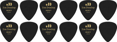 Dunlop Celluloid Black Pick Heavy