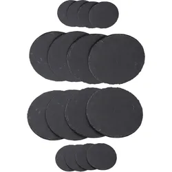 Platzset Schiefer 16 TLG I 8X 25 cm rund Platzset Schiefer Teller Untersetzer I 8X 10 cm rund Glasuntersetzer Schiefer Untersetzer Sevierplatte