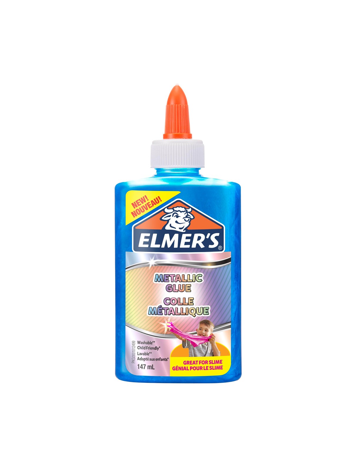 Elmer's Metallic-PVA-Kleber | ideal zur Herstellung von Schleim | auswaschbar | blau | 147 ml | 1 Stück