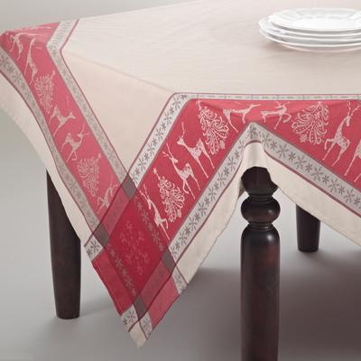 Saro Lifestyle Reindeer Design Jacquard Tablecloth