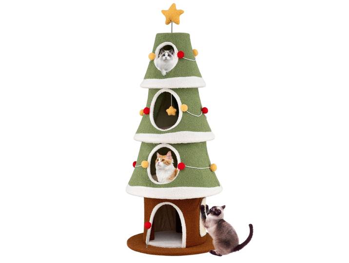 Grote Kerstboomvormige Krabpaal 154 cm Schattige Krabpaal