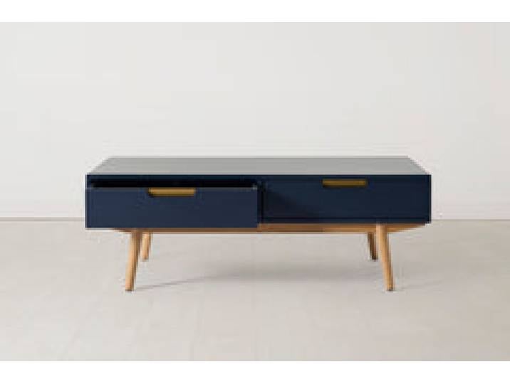 Couchtisch 01, Blau / Zwei Schubladen