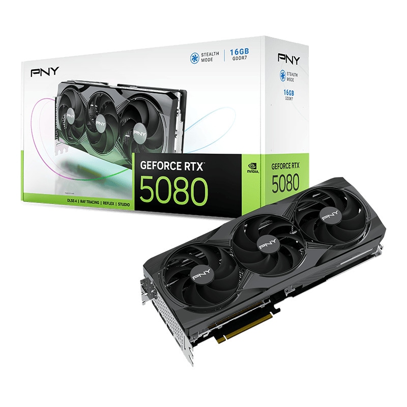 PNY GeForce RTX 5080 Triple Fan Grafikkarte 16 GB