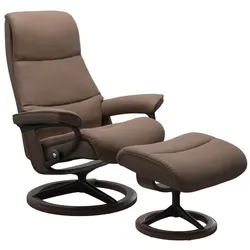 Stressless Sessel mit Hocker View Signature Leder Braun Batick Mole L (Large)