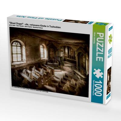 CALVENDO Puzzle 'Ghost Chapel' - alte, verlassene Kirche in Tschechien | 1000 Teile Lege-Größe 64x48cm Foto-Puzzle für glückliche Stunden