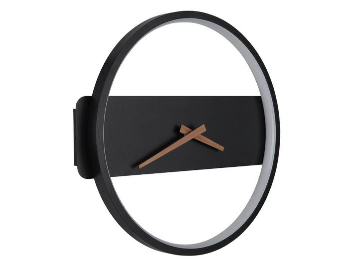 Globo Wanduhr, Weiss, Schwarz, Kunststoff, Metall, 32x35 cm, CE, Hintergrundbeleuchtung, Dekoration, Uhr, Wanduhren