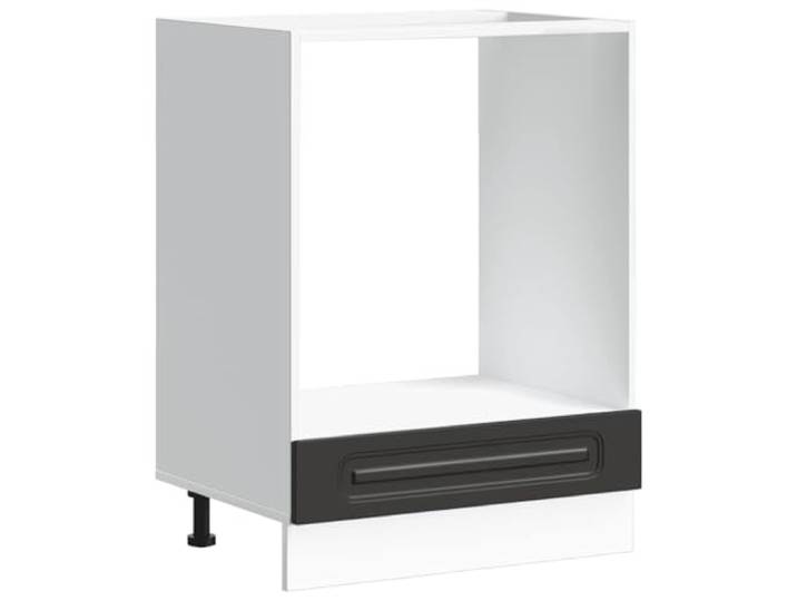 HKTMGDNG Herdumbauschrank Kalmar Schwarz Holzwerkstoff 60x46x81.5cm Kompakter Küchen-Eckschrank für Herd und Mikrowelle mit verstellbaren Füßen für Ihre moderne Küchenzeile.