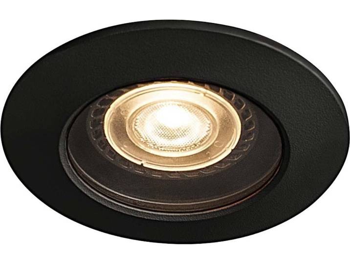 Varu plafonnier encastré GU10 IP65 noir rond
