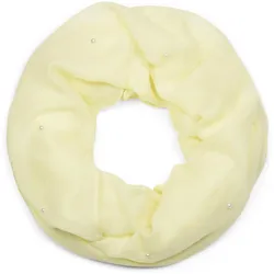 Loop STYLEBREAKER "Loop Schal mit Perlen Applikation", Damen, gelb, Obermaterial: 50% Viskose CV. 50% Baumwolle CO., Modisch, Modetücher Loop