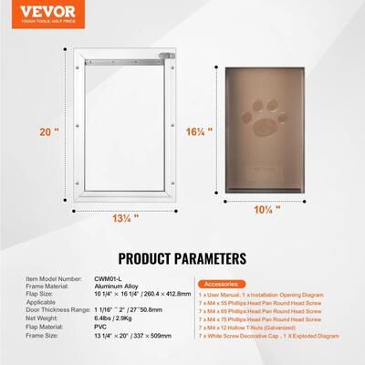 Uplift Picks SucceBuy Weatherproof Pet Door With Aluminum Frame Lock And Flap System l