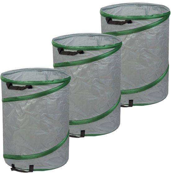 Unyqoos 3-delige set opklapbare tuinzakken, 137 liter, waterafstotend en UV-bestendig polyester