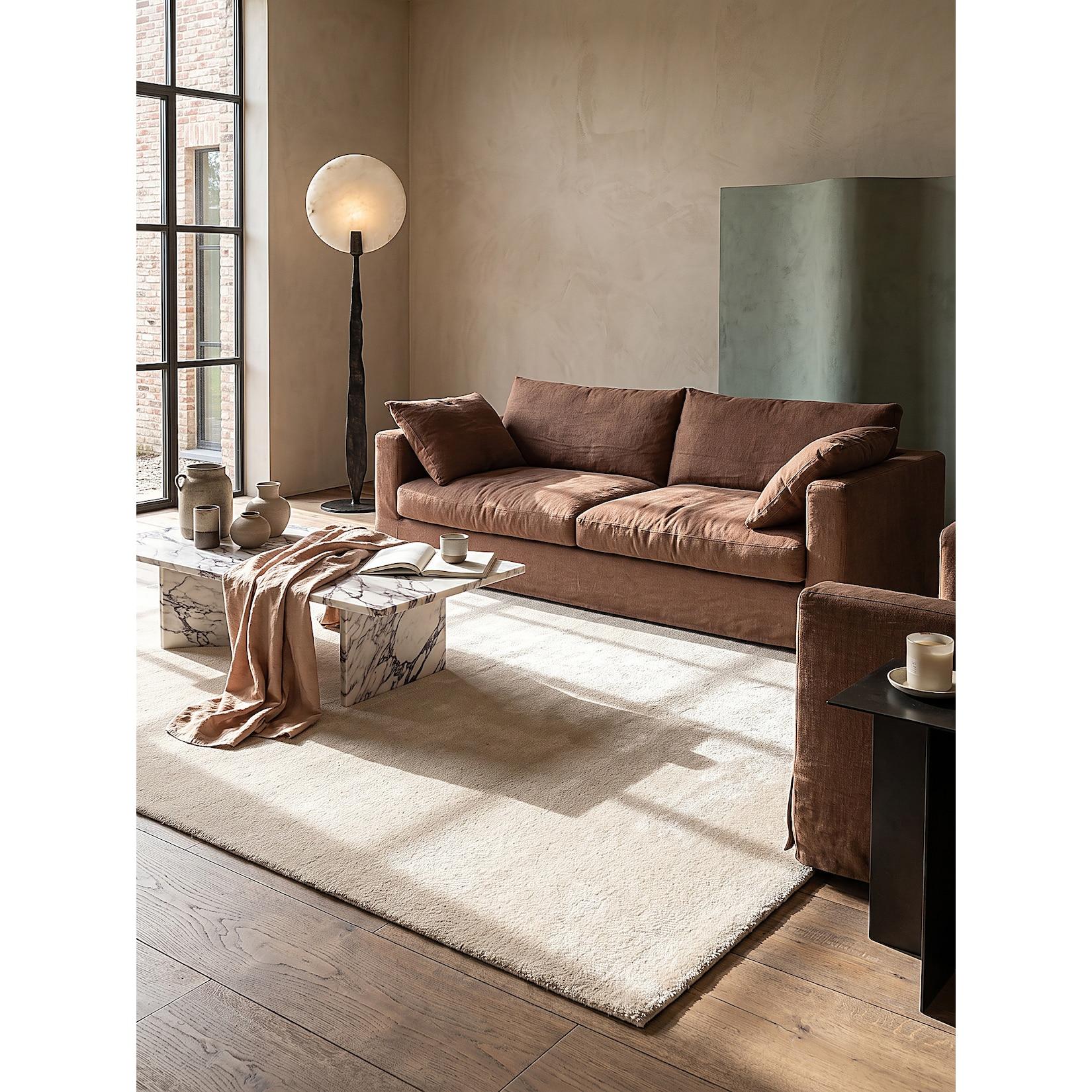 Teppich Hochflor Beige 140x200 cm - ALDAN Kadima Design