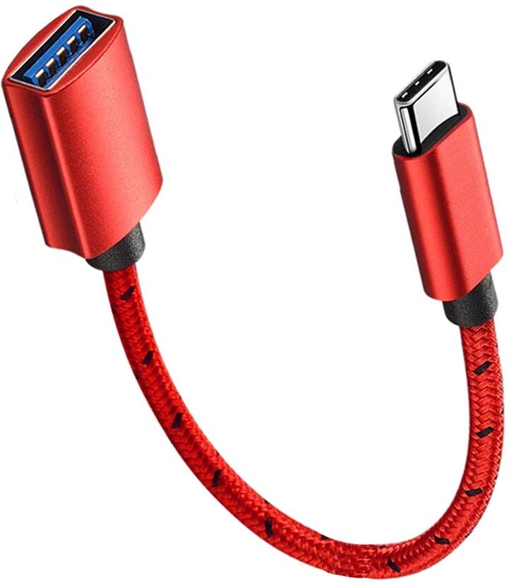 INF OTG-Adapterkabel 0.15m - USB3.2 10Gbps Type-C-Stecker zu USB-A-Buchse, geflochtenes Nylon mit Aluminiumlegierungsanschluss,
