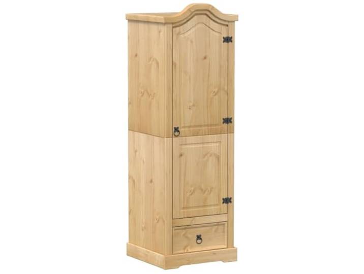 HBBMGYD Kleiderschrank aus massivem Kiefernholz, 55 x 52 x 170 cm Metallgriffe, Wandbefestigung im Lieferumfang enthalten, Aufbewahrung für lange Kleidung, Schuhe, Handtaschen, Schlafzimmer
