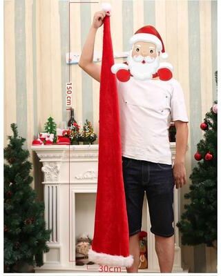 Uplift Picks Extended Christmas Santa Hat Super Long Festive Santa Hat For Holiday Party And Christmas Costume adult Hat one Size