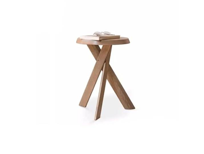 YCCHAH Sofatisch Kleiner Tisch Balkon Couchtisch Sofa Beistelltisch Log Schlafzimmertisch Einfacher runder aus Massivholz Wohnzimmer-Beistelltisch(A)
