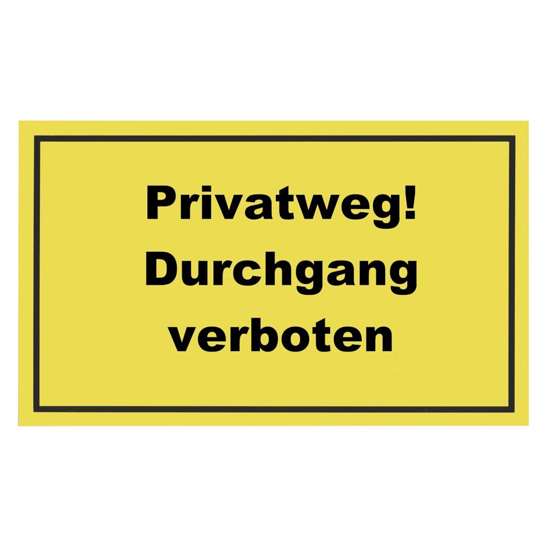 Meister Hinweisschild "Privatweg! Druchgang verboten" rot, 15 x 25 cm aus Kunststoff (WU0500050)