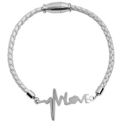 Armreif ADELIA´S "Armband – Armreif aus Leder 17 cm", silber, Armbänder, Damen, 17cm, Leder, Armreif, Ideal als Geschenk – dezent und elegant