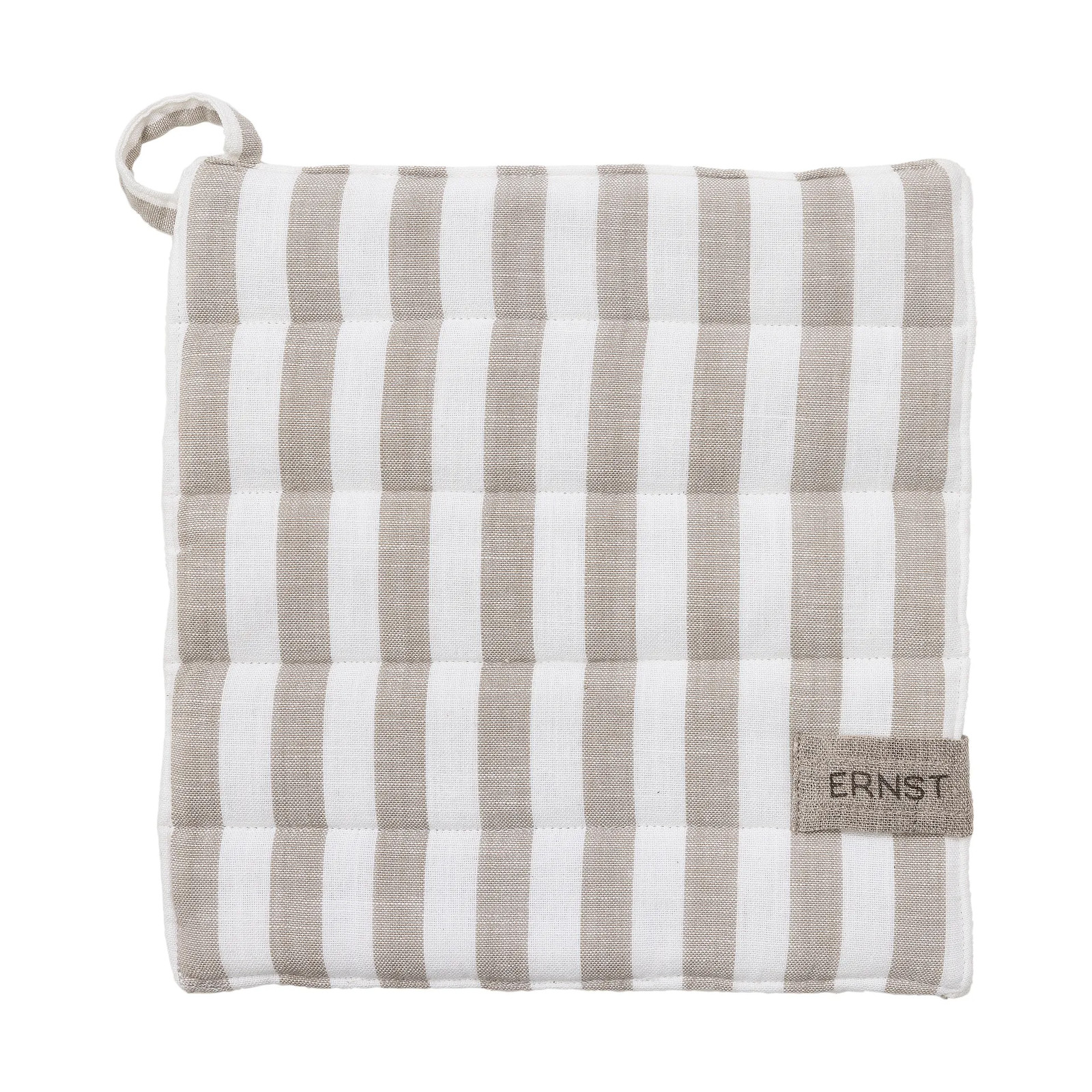 ERNST pannenlap brede streep beige-wit, 23 x 25 cm