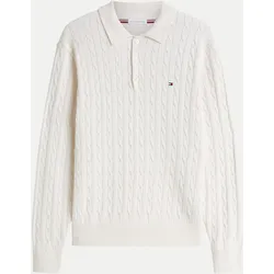 Pullover mit Polo-Kragen Weiß L