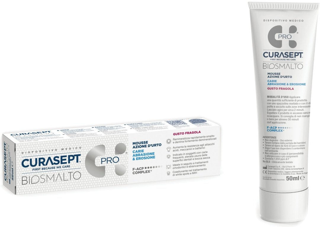 Curasept Biosmalto mousse fragola 50 ml bambini