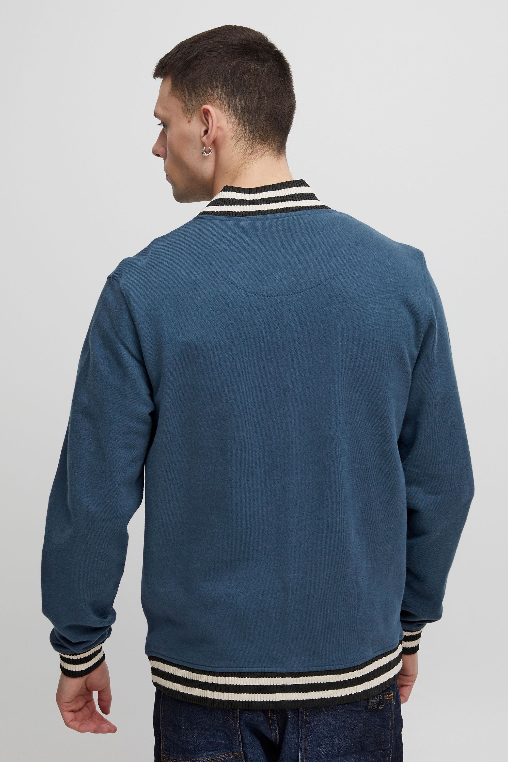 Pro-Ject Collegejacke 11 PROJECT "Collegejacke PRValen", Herren, Gr. L, blau (marineblaus), Obermaterial: 100% Baumwolle CO., Jacken Collegejacke