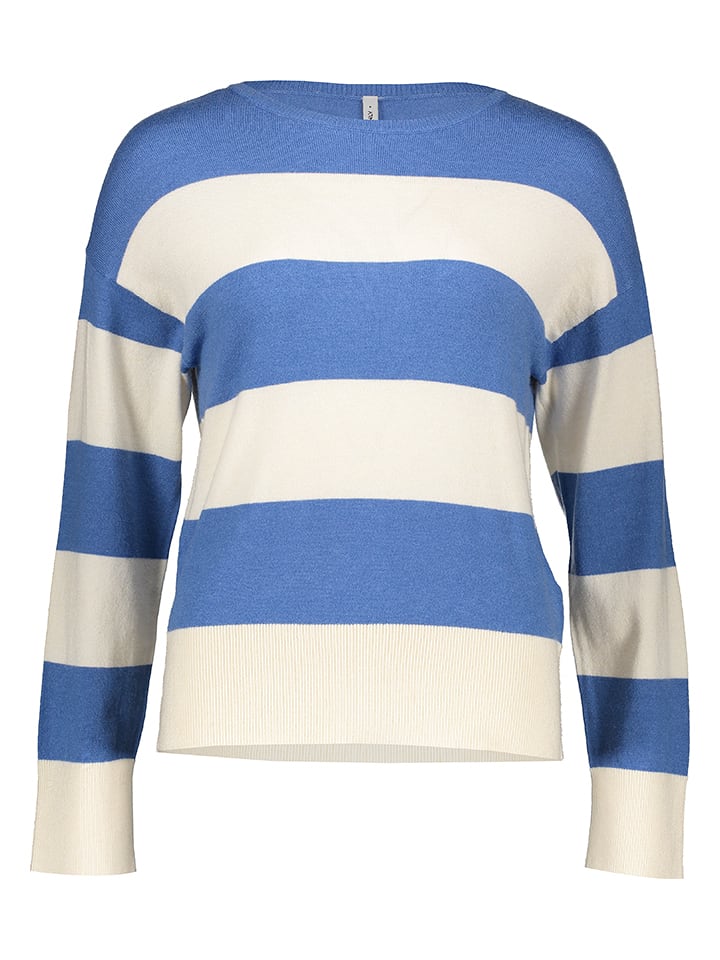 ONLY Pullover "Senta" in Blau/ Creme - S