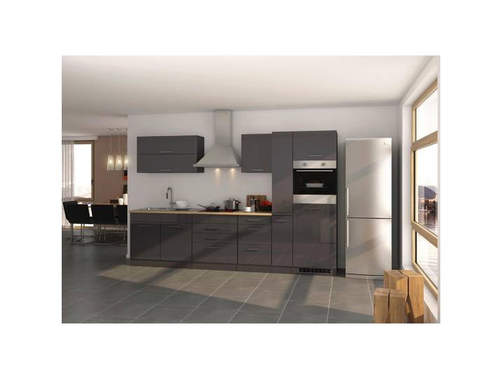 Held Küchenleerblock, Graphit, 6 Schublade(n) Schubladen, seitenverkehrt montierbar, nur wie online abgebildet bestellbar, 320 cm, Made in Germany, Küchen, Küchenzeilen & Küchenblöcke, Küchenzeilen ohne Geräte