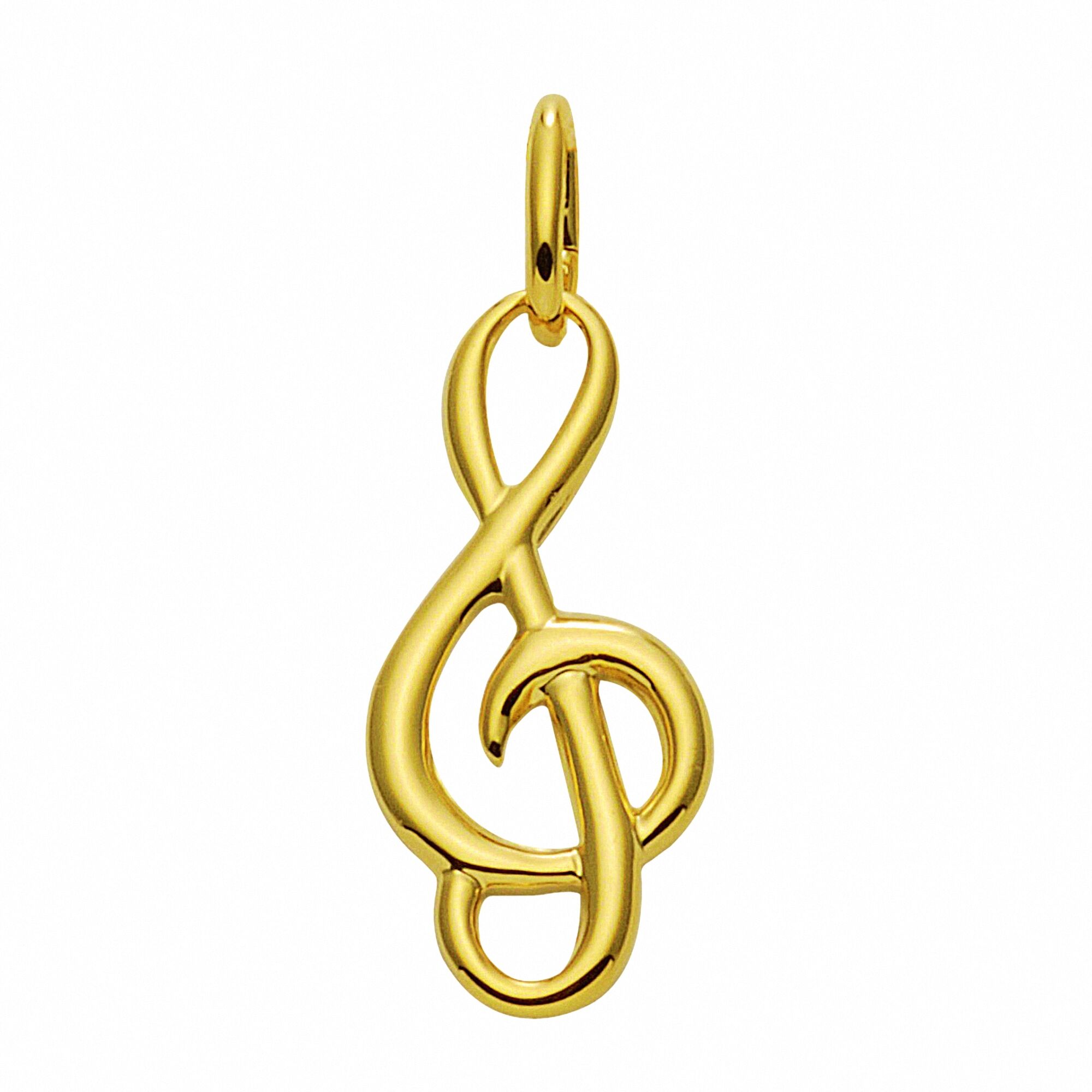 Anhänger Schlüssel ADELIA´S "Anhänger Notenschlüssel 585 Gold ( 14K )", gold, Schmuckanhänger, Damen, Gold, Goldanhänger Notenschlüssel