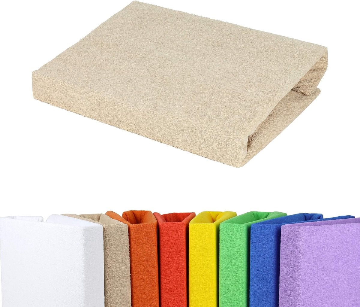 Bed Dienen Molton hoeslaken - Lichtbruin - 90-100x200 cm