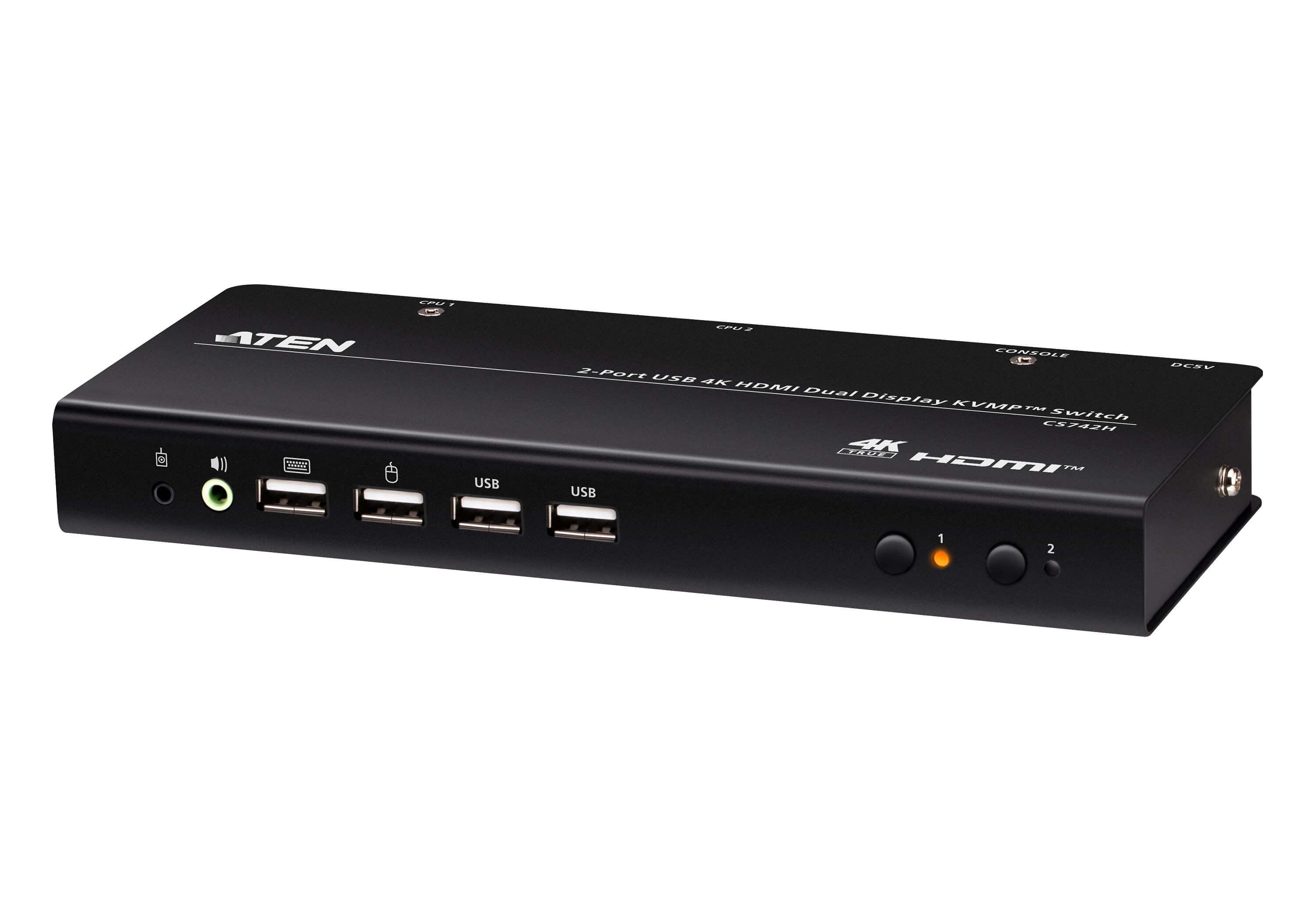 ATEN 2-Port-USB-4K-HDMI-Dual-Bildschirm-KVMP-Switch