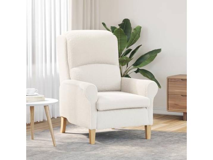 SKTQYQO Ergonomischer Sessel, cremefarben, mit Standard-Beinen aus Holz für Wohnzimmer, modernes und komfortables Design zur Unterstützung der Haltung und Entspannung