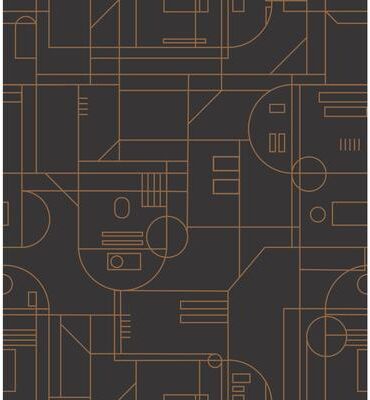 Black & Yellow Star Wars R2D2 Geometric Peel and Stick Wallpaper by RoomMates