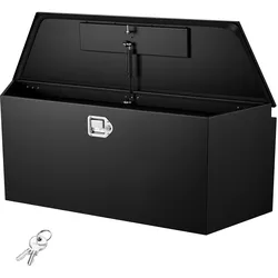VEVOR Deichselbox Truckbox 1245 x 353 x 470 mm aus Stahl, 50 kg Belastbare Werkzeugaufbewahrungsbox mit Schloss & Schlüsseln, Anhängerbox für Pickup-Ladeflächen Wohnmobile SUVs Geländewagen, Schwarz
