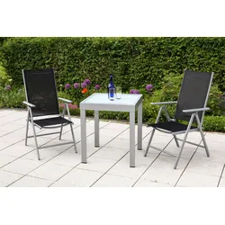 Gartenset Amalfi 3-tlg. Aluminium Silber/Schwarz