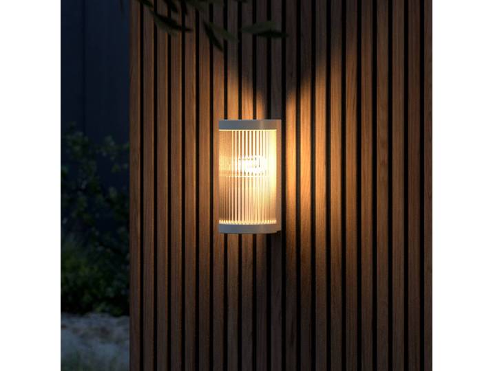 Wandlamp buiten Coupar, dimbaar, crème / amber, Aluminium, Wandlamp buiten