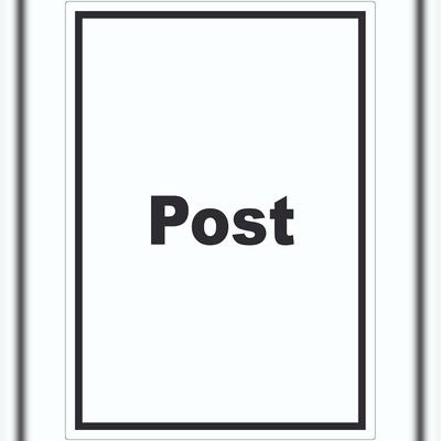 HB-Druck Post Aufkleber mit Text Annahme Brief Paket hochkant A0 (841x1189mm)