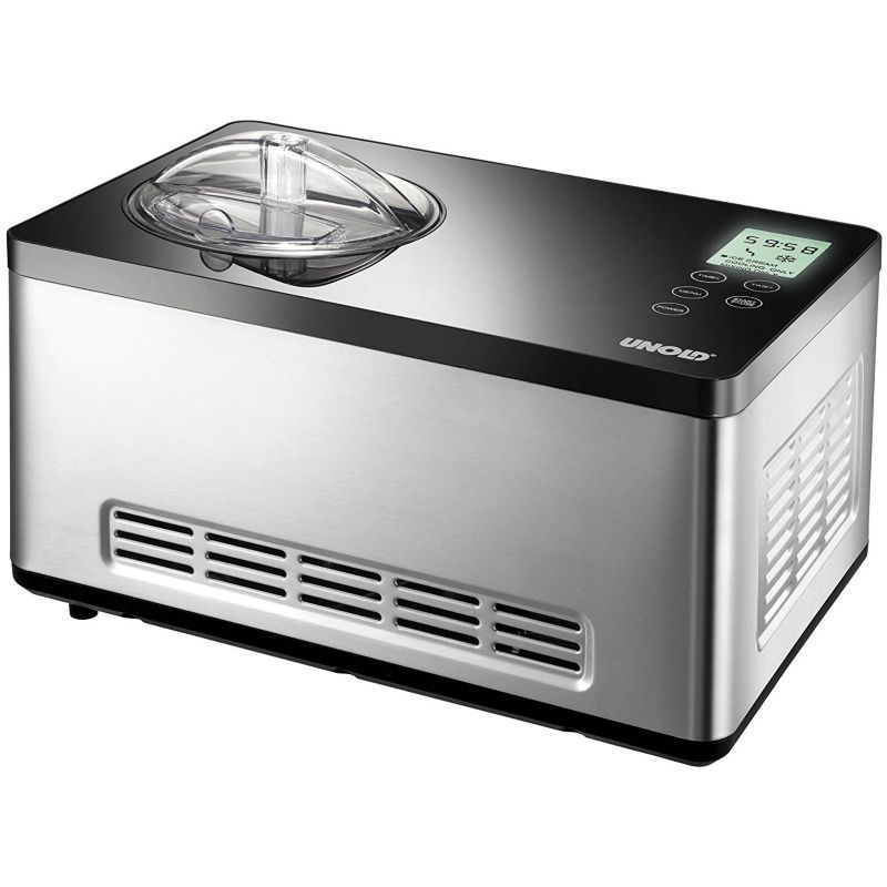 Unold AG Unold 48845 Eismaschine Gusto mit digitalem Timer, 2l, Edelstahl/schwarz