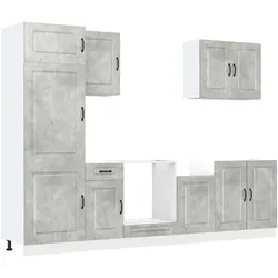 vidaXL 7-tlg. Küchenschrank-Set Kalmar Betongrau Holzwerkstoff