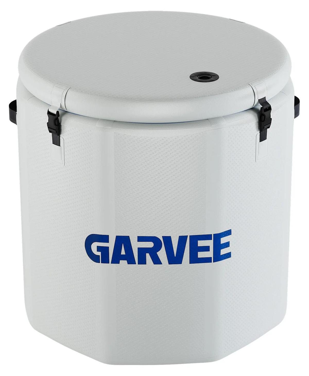Aufblasbares Eisbad - Kaltwasserwanne - 700 L Volumen - Isolierter Deckel - Tragbar - Kompatibel mit Kühlaggregaten - PVC - Für Erwachsene - Weiß
