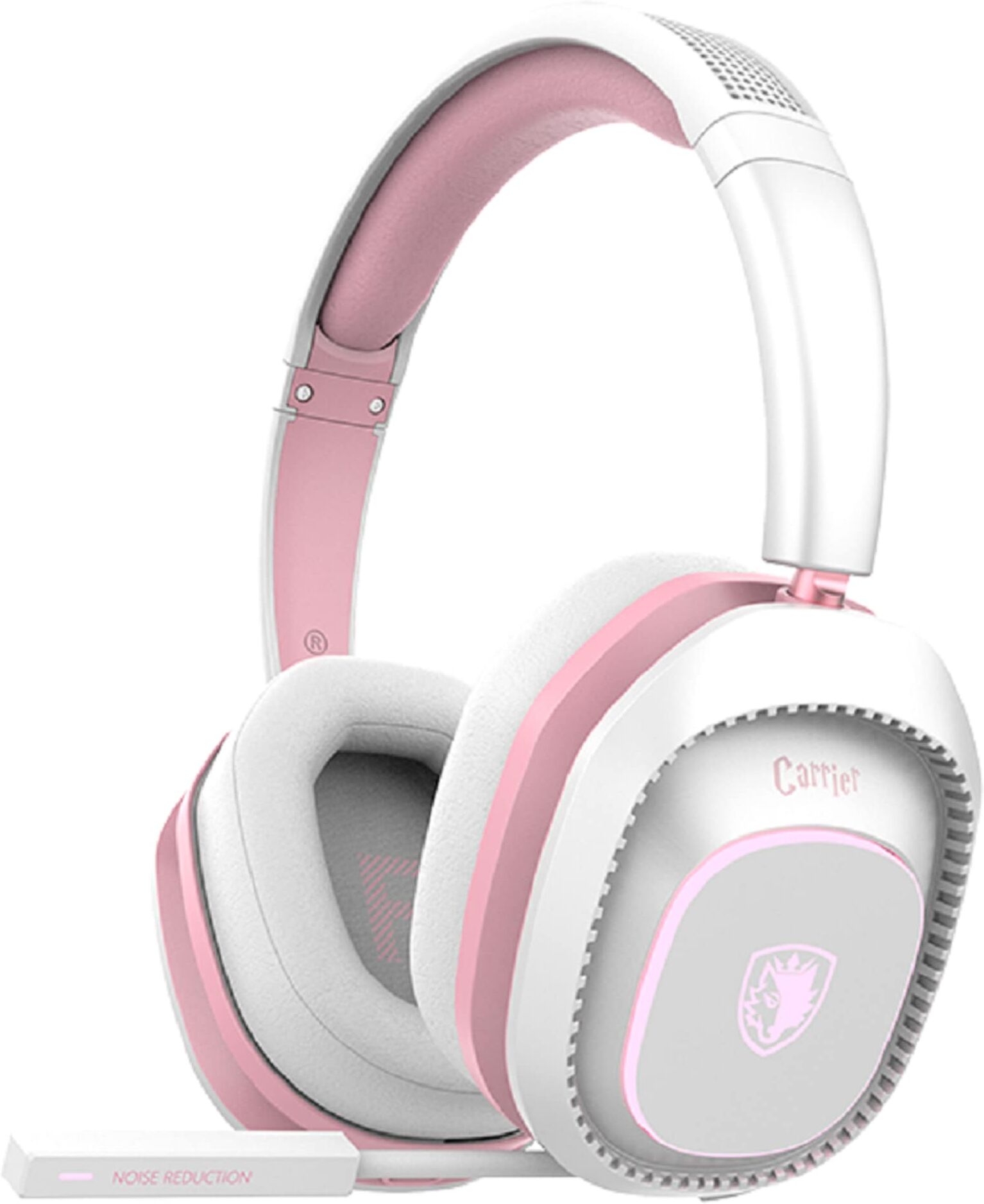 SADES Gaming-Headset "Carrier SA-203", pink (weiß, pink), Kopfhörer, kabellos, Stereo, Over Ear, Bluetooth 5.0, 2,4G, 3,5 mm, Gaming-Headset