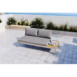 OUTFLEXX 2-Sitzer Sofa, silber/grau, Edelstahl/Teakholz/Textil, 168 x 79 x 64 cm, FSC®-zertifiziertes Produkt