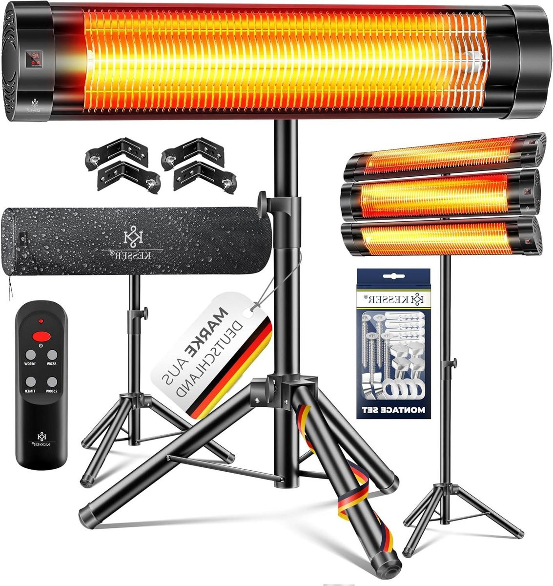 Infrarood Warmtestraler Terrasverwarming Zwart 2500W