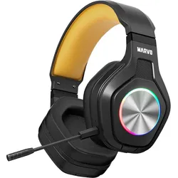 Marvo Pulz 80 W Wireless, schwarz (Kabellos), Gaming Headset, Schwarz, Gelb, Silber