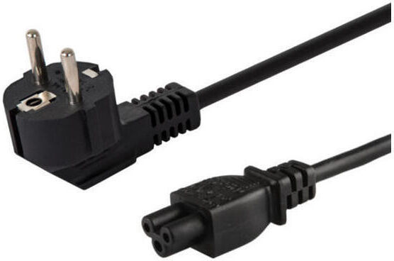 Cable Alimentación Trebol C5 1.2 M, EU, Negro, Nuevo