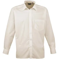 Premier Workwear Herren Popeline Hemd langarm PR200 natural 39,5 (15H)