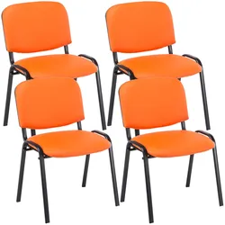 CLP 4er Set Besucherstuhl Ken Kunstleder   Farbe: orange
