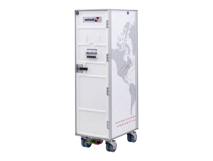 Airline Trolley Swissair, Aviatik-shop, weiss/silber, Aluminium