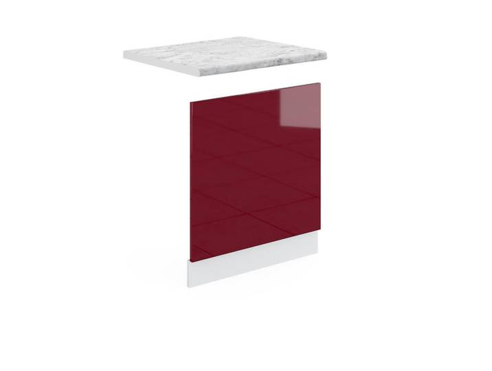 Vicco Frontblende R-Line Rot Hochglanz 60 cm, AP Marmor, Rot, Weiß, Holzwerkstoff, Rechteckig, 60x57.2x60 cm, Küchen, Küchenmöbel, Küchenschränke, Küchenunterschrank